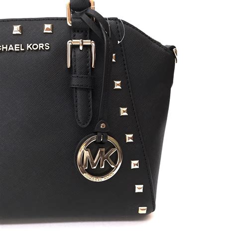 michael kors leather messenger crossbody bag|Michael Kors studded crossbody bag.